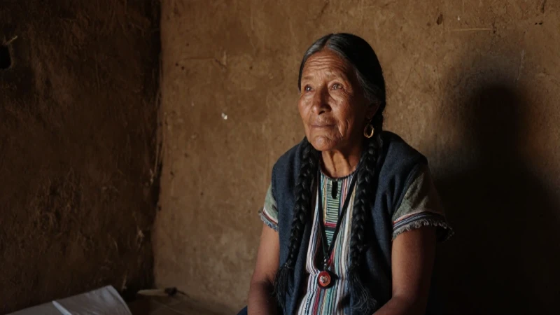 Madre indígena en arquitectura tradicional