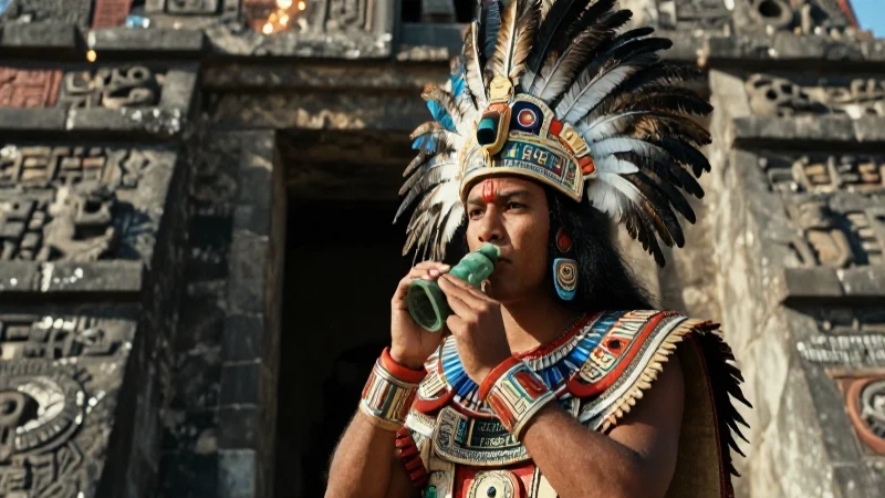 Silbatos de la muerte azteca: Qué eran y por qué temían 7 Sacerdote azteca en la majestuosa Tenochtitlan