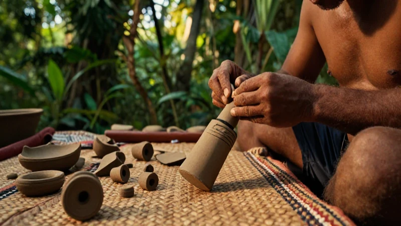 En qué consiste el arte de los silbatos mayas y su cultura 42 Artista maya moldea silbato de arcilla en la selva