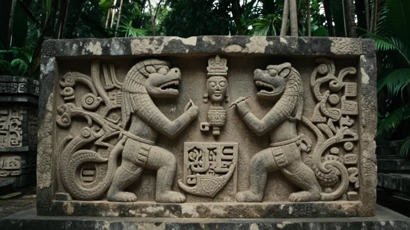 Sacerdote maya realiza un ritual en templo selvático