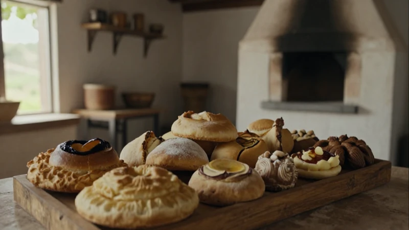 Panadero tradicional con pan artesanal en cocina rústica