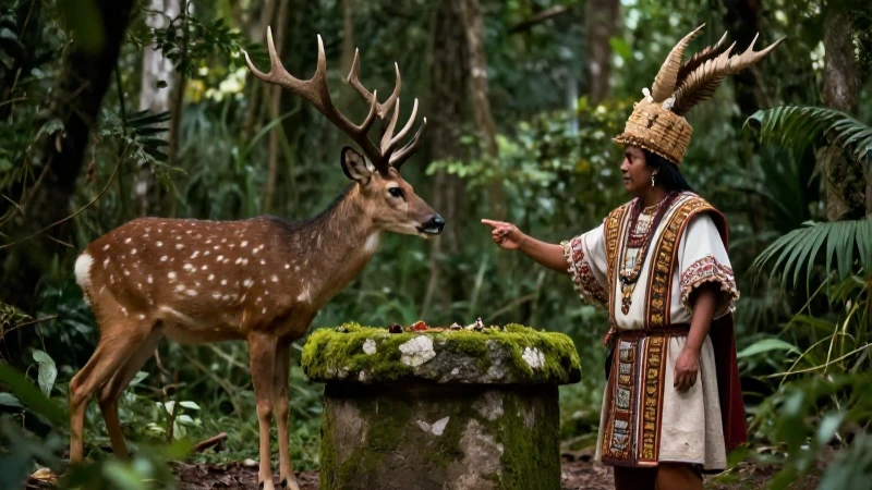Te cuhtli: el simbolismo del venado en tierras mexicanas 12 Venado majestuoso en ritual mesoamericano antiguo