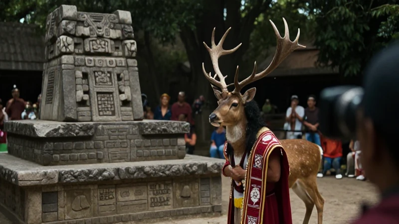 Te cuhtli: el simbolismo del venado en tierras mexicanas 13 Sacerdote Nahua con venado ante altar mesoamericano