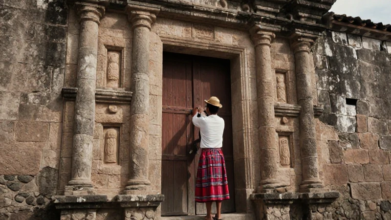 Tzotziles restauran el antiguo templo con vestimenta tradicional