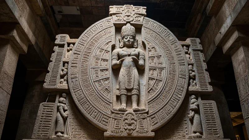 qué es el Tablero del Sol en el Templo del Sol en Palenque 28 Relieve de God G III en Palenque con luz dramática