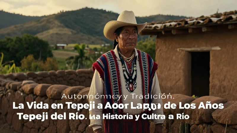 Vida tradicional indígena en el paisaje de Tepeji