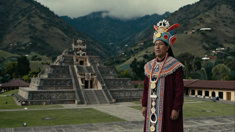 Noble Mixteca en entorno ceremonial y naturaleza