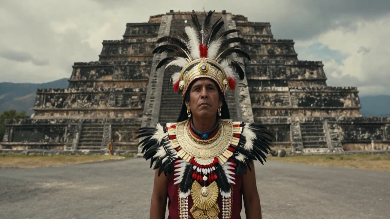 Noble Mixteco en pirámide de Tilantongo