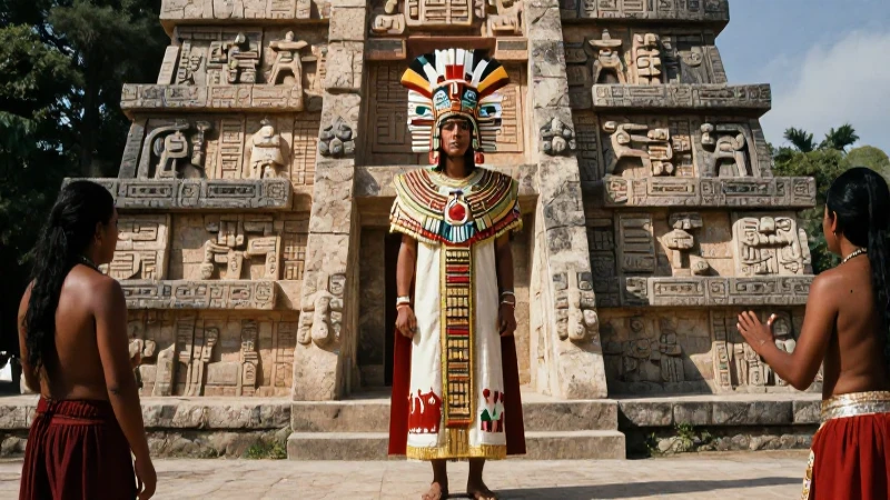 Tízoc: El Tlatoani que hace sacrificio en la historia azteca 41 Tlatoani Tízoc ante altar en ritual azteca