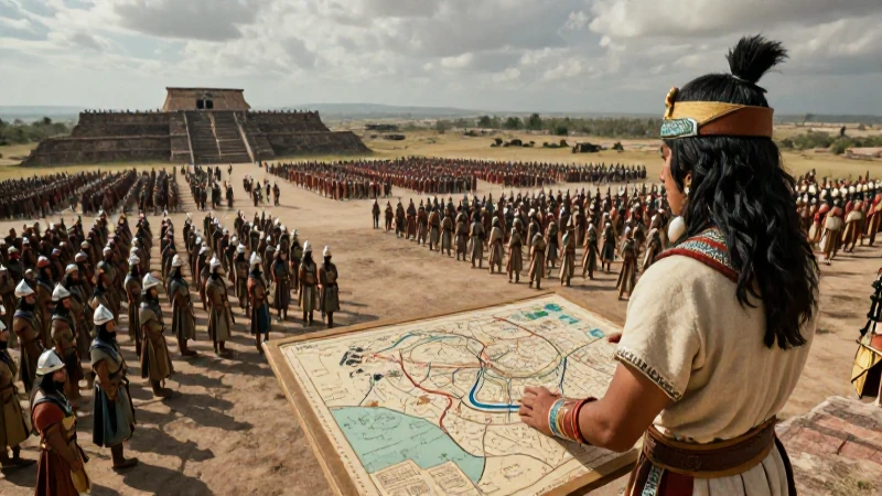 Tlacaelel: El arquitecto fundamental del Imperio Azteca 22 Líder azteca liderando campaña histórica en Mesoamérica