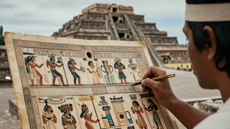 Tlachinola: El tributario clave de México-Tenochtitlan 6 Scribas aztecas ilustran el templo de Tenochtitlan