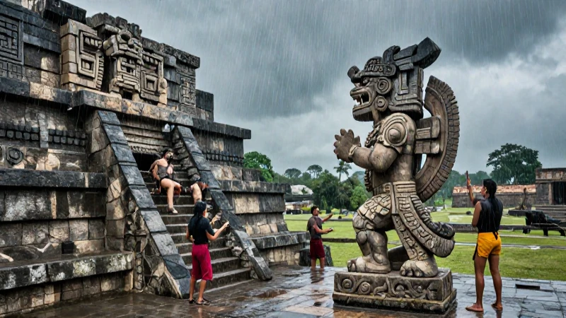 Dios Tláloc en Tenochtitlan con dramatismo épico