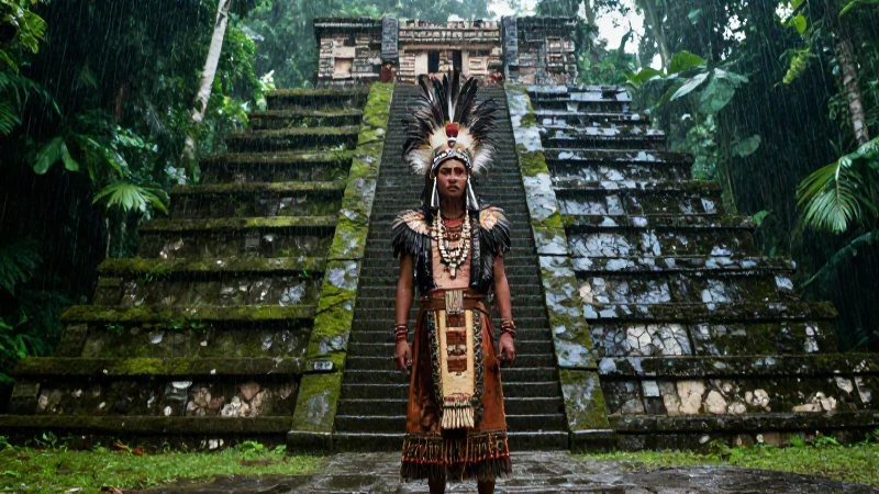 Tláloc: significado y su influencia en la cultura maya 18 Sacerdote Maya bajo lluvia en la selva