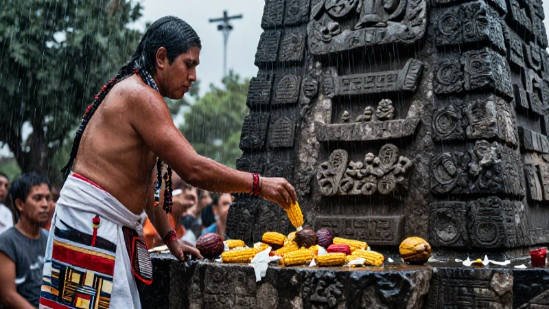 Tláloc: el antiguo dios de la lluvia y la tierra en México 25 Sacerdote azteca ofrece ritual a Tláloc