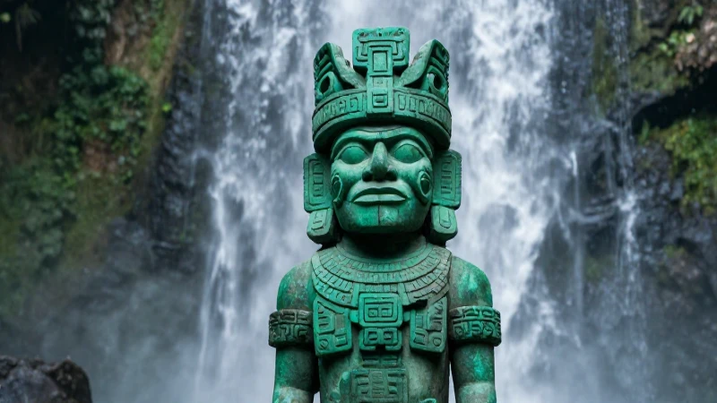 Qué es Tlalocan y cuál es su significado histórico 52 Sacerdote azteca en jade Tlalocan místico