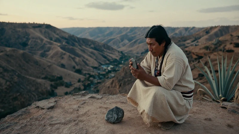 Cuál es el legado cultural de las civilizaciones prehispánicas en Tlaxcala 52 Hombre Tlaxcalteca observa fragmentos ancestrales en amanecer