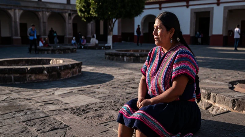 Artesano indígena en plaza histórica de Totolapan