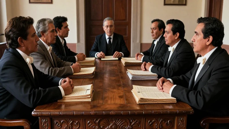 Delegados mexicanos negocian en una antigua mesa de roble