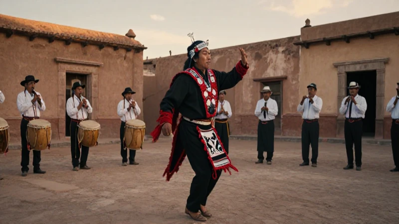 Triqui danza ceremonial en pueblo mexicano