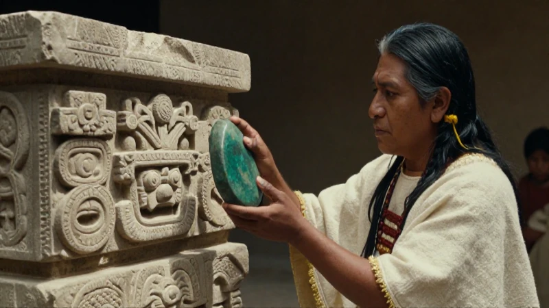 Qué significado tiene la cálida piedra verde turquesa 11 Sacerdote indígena con piedra en altar mesoamericano