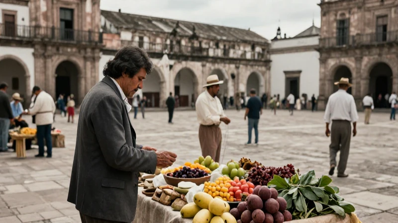 Tututepec: Claves de su economía y situación política actual 16 Comerciante español en mercado colonial histórico