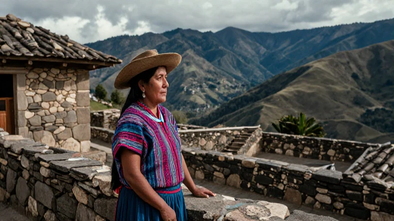Tzotzil: Tradiciones, idioma y cultura de los mayas 2 Mujer Tzotzil en paisaje montañosos, realismo visual
