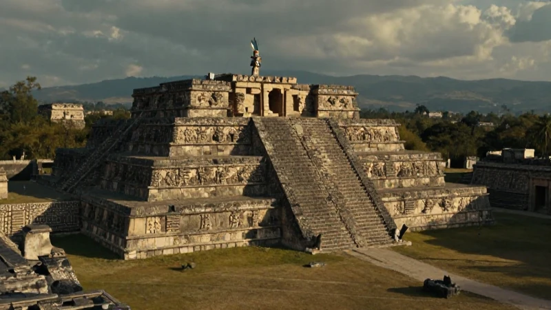 Guerrero Tolteca en épico paisaje mesoamericano