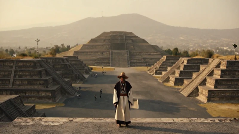 Majestuoso paisaje único de Teotihuacán prehispánico
