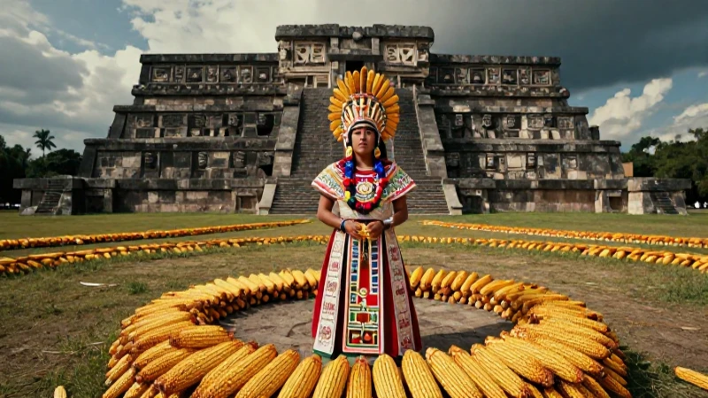 Xilonen, Diosa del Maíz, preside un templo Mexica