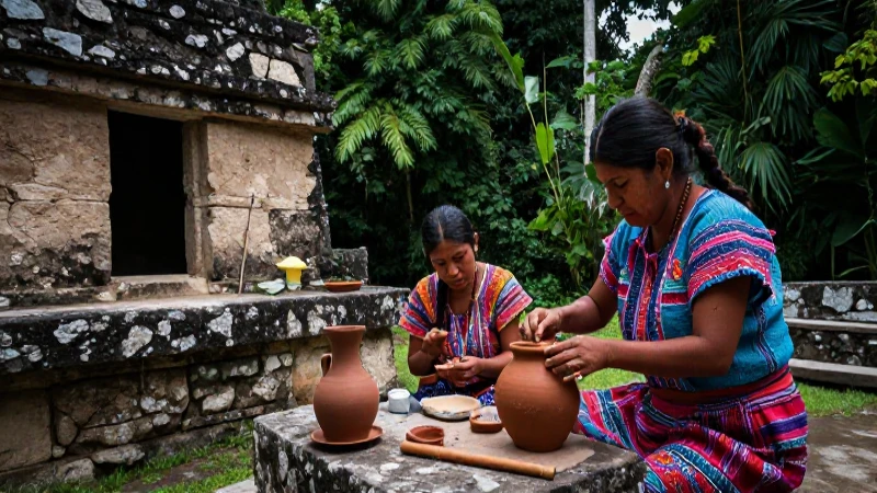 Maya crea cerámica en el parque nacional