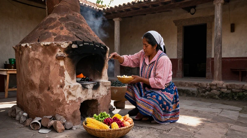 Cocina tradicional guanajuatense en patio colonial
