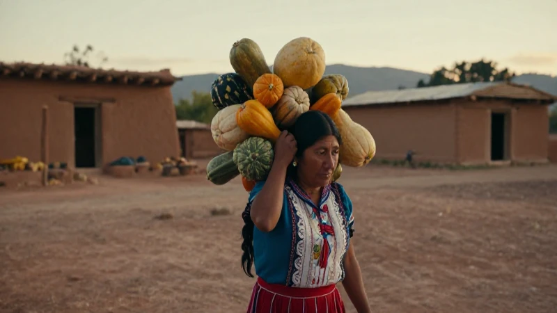 Qué tipos de zapallo existen en México y cuáles son sus nombres 42 Mujer indígena con cosecha de calabaza en paisaje ancestral