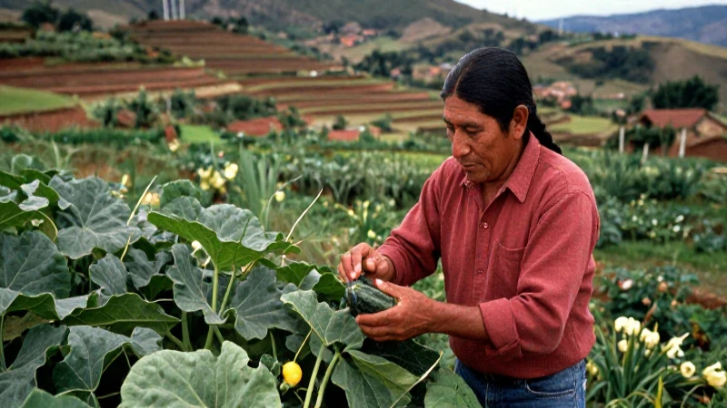 Qué tipos de zapallo existen en México y cuáles son sus nombres 39 Agricultor mexicano inspecciona calabaza en paisaje terracizado