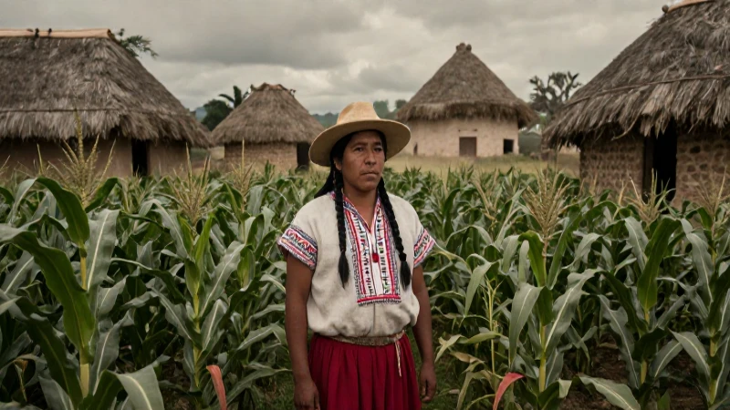 Mexica en campo de maíz, estilo documentalista