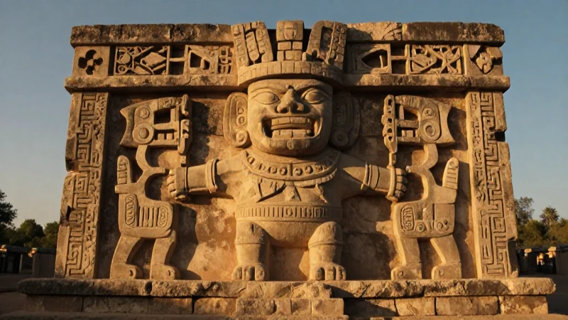 Zonas arqueológicas de los toltecas: legado y misterio 13 Gigantesca escultura tolteca en desierto dramático