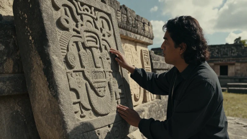 Zonas arqueológicas de los toltecas: legado y misterio 10 Noble tolteca observa tablet en piedra monumental